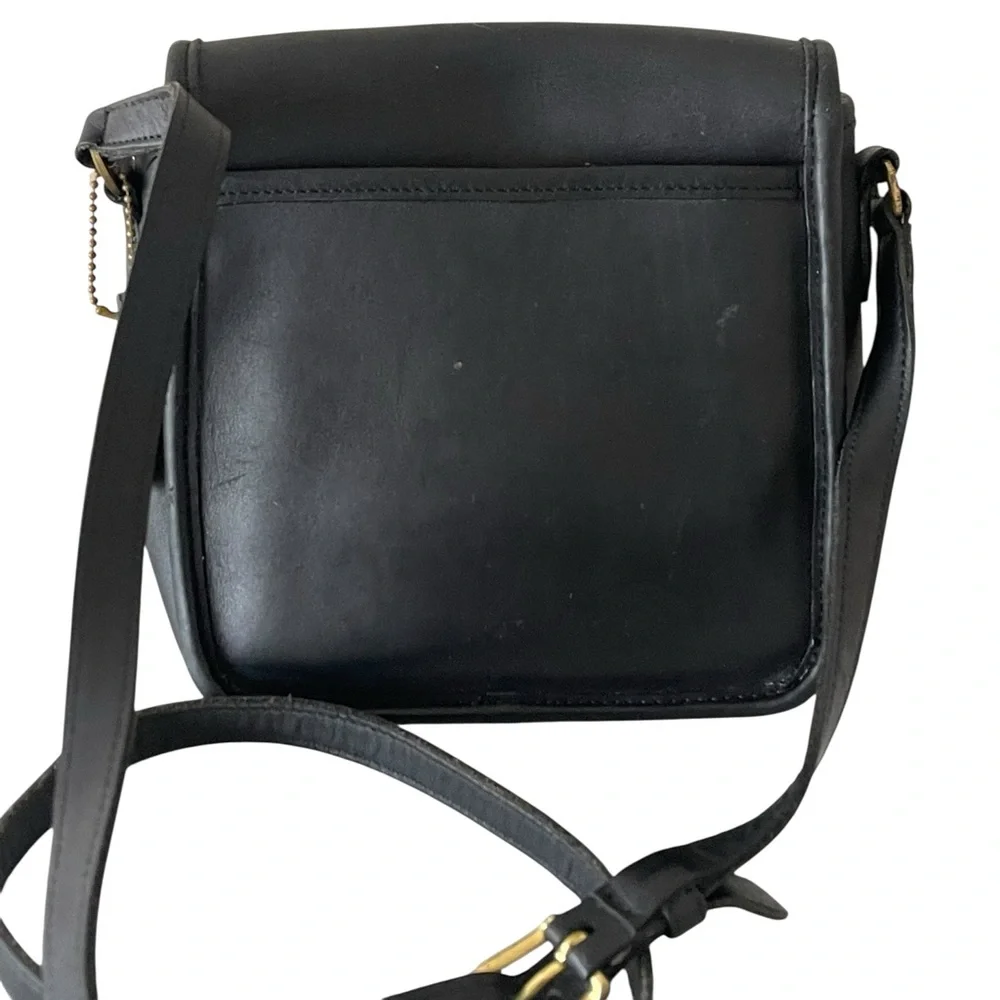 Vintage Coach Legacy Companion Flap Bag 9076 Black Leather Crossbody
